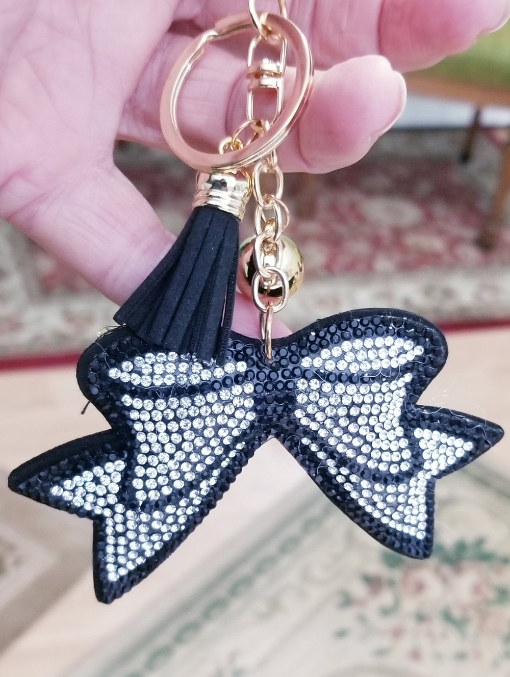 Bow Crystal Bling Keychain